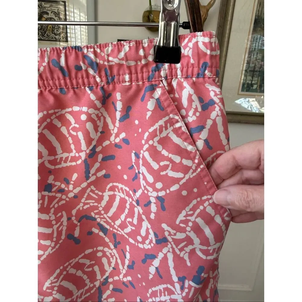 Vineyard Vines Chappy Pink Fish Skeleton Swim Trunks $100 XS